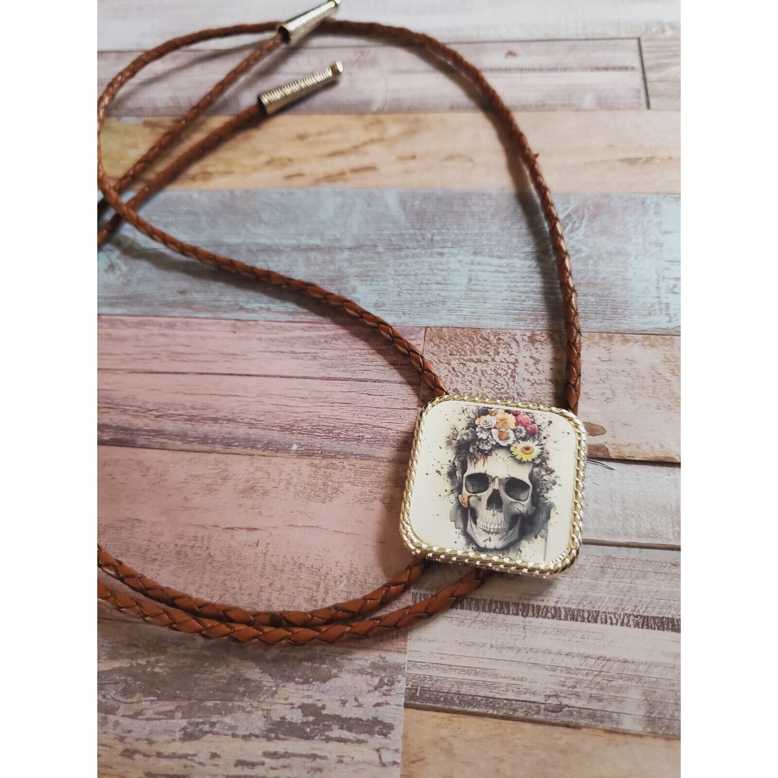 Handmade Skull Woman Concho Unisex Bolo - Bolo Tie - Skull Necklace - Choker